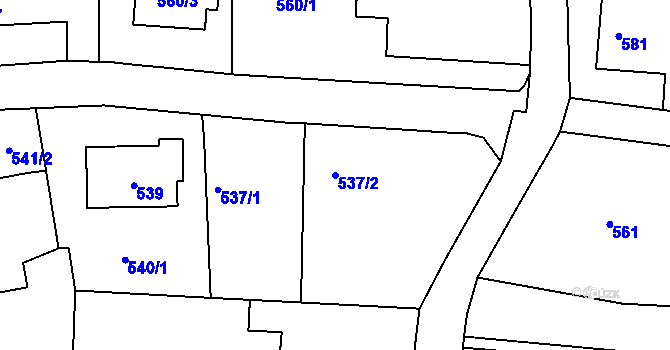 Parcela st. 537/2 v KÚ Klokočov u Příbora, Katastrální mapa