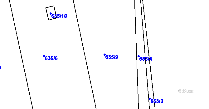 Parcela st. 635/9 v KÚ Klokočov u Příbora, Katastrální mapa
