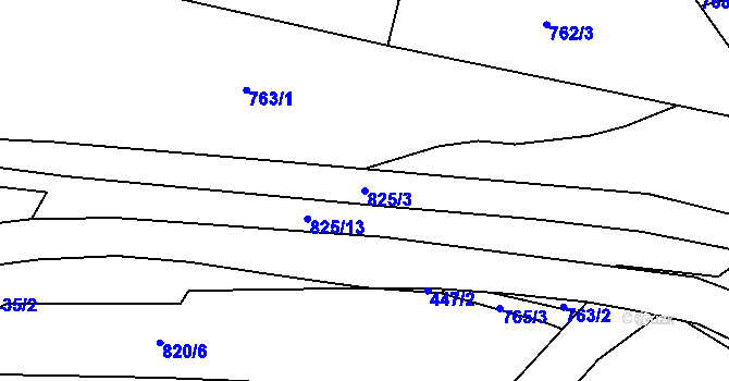 Parcela st. 825/3 v KÚ Klokočov u Příbora, Katastrální mapa