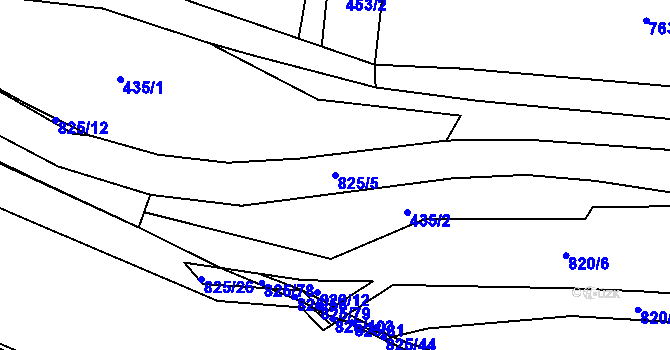 Parcela st. 825/5 v KÚ Klokočov u Příbora, Katastrální mapa