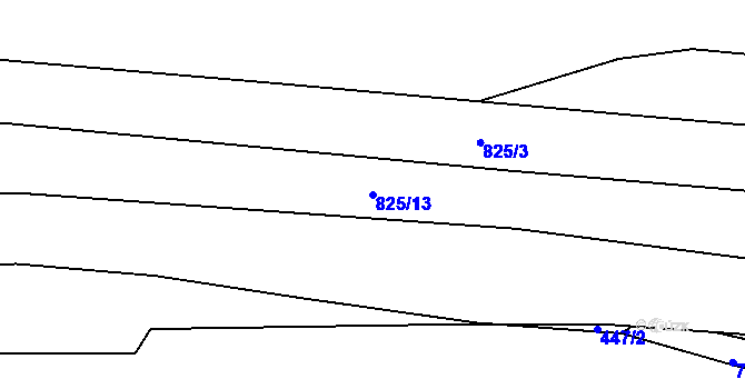 Parcela st. 825/13 v KÚ Klokočov u Příbora, Katastrální mapa
