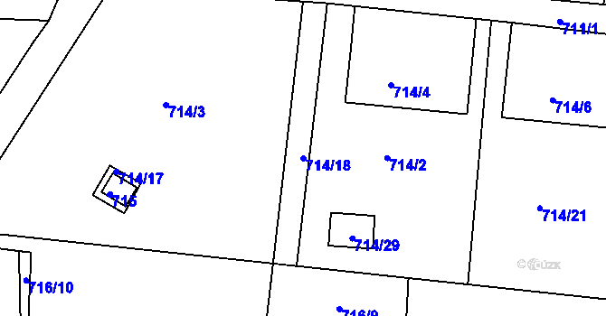 Parcela st. 714/18 v KÚ Klokočov u Příbora, Katastrální mapa