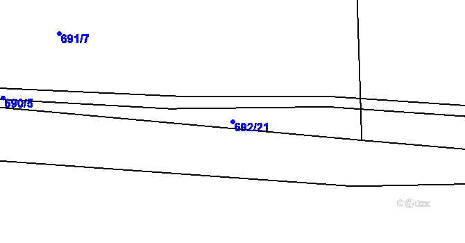 Parcela st. 692/21 v KÚ Klokočov u Příbora, Katastrální mapa