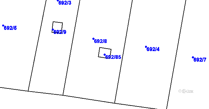 Parcela st. 692/85 v KÚ Klokočov u Příbora, Katastrální mapa