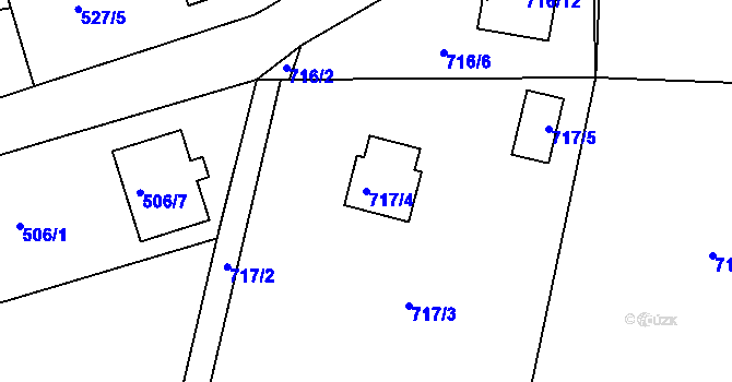 Parcela st. 717/4 v KÚ Klokočov u Příbora, Katastrální mapa