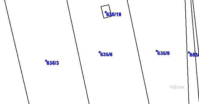 Parcela st. 635/6 v KÚ Klokočov u Příbora, Katastrální mapa