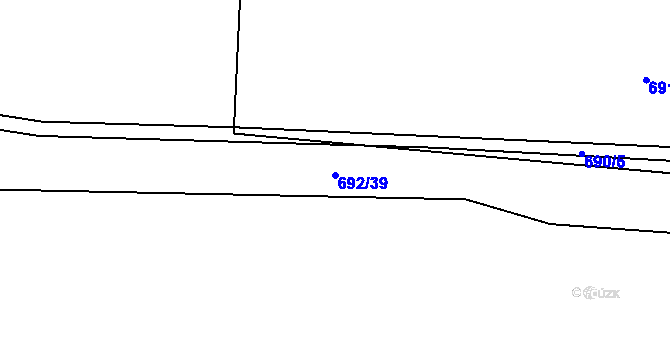 Parcela st. 692/39 v KÚ Klokočov u Příbora, Katastrální mapa