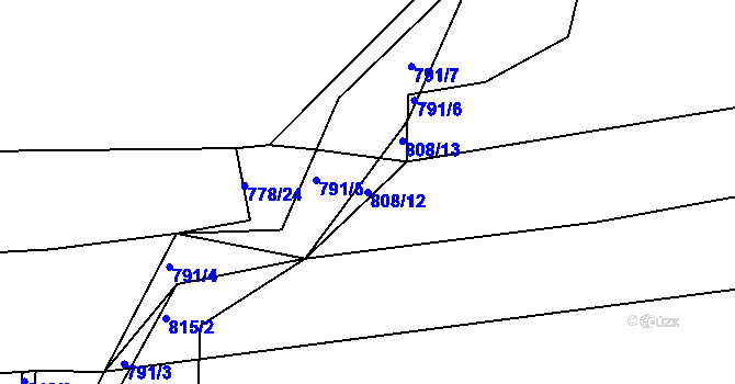 Parcela st. 808/12 v KÚ Klokočov u Příbora, Katastrální mapa