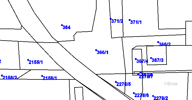 Parcela st. 366/1 v KÚ Klokočov u Příbora, Katastrální mapa