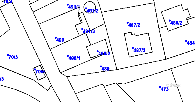 Parcela st. 488/2 v KÚ Klokočov u Příbora, Katastrální mapa