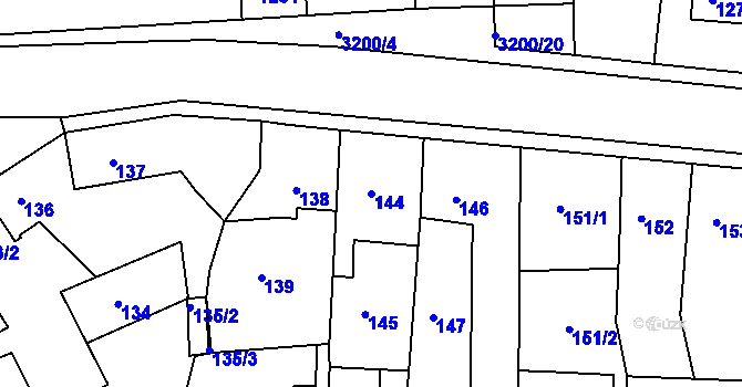 Parcela st. 144 v KÚ Příbram, Katastrální mapa