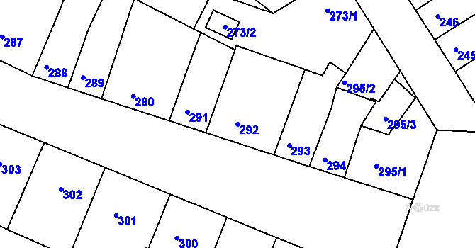 Parcela st. 292 v KÚ Příbram, Katastrální mapa