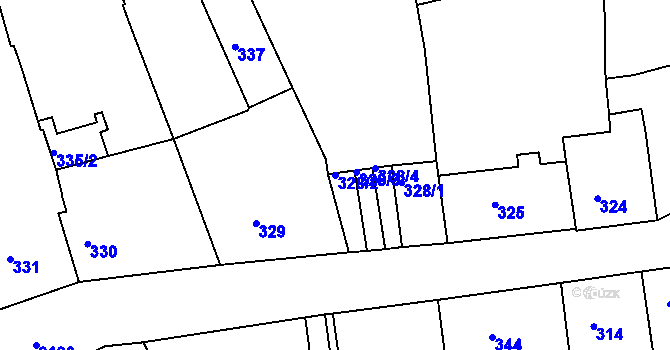 Parcela st. 328/2 v KÚ Příbram, Katastrální mapa