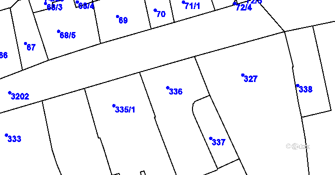 Parcela st. 336 v KÚ Příbram, Katastrální mapa