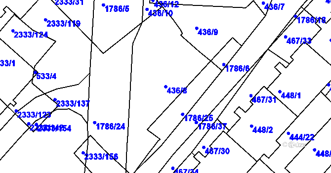 Parcela st. 436/8 v KÚ Příbram, Katastrální mapa