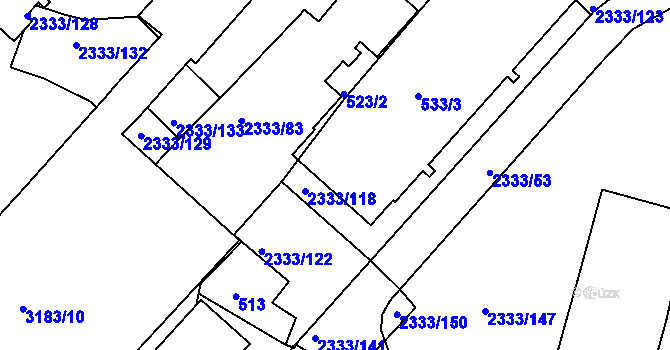 Parcela st. 523/1 v KÚ Příbram, Katastrální mapa
