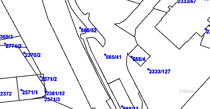 Parcela st. 565/41 v KÚ Příbram, Katastrální mapa
