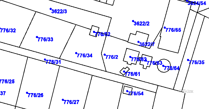 Parcela st. 776/2 v KÚ Příbram, Katastrální mapa