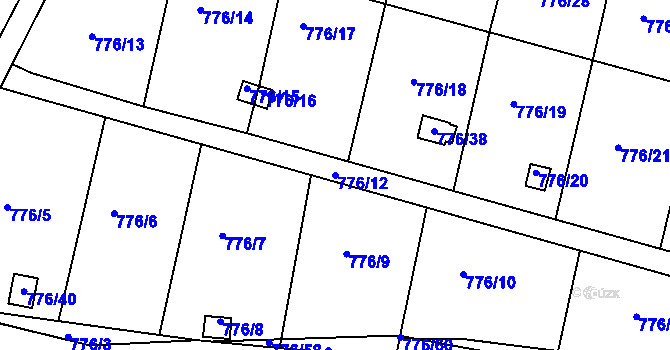 Parcela st. 776/12 v KÚ Příbram, Katastrální mapa