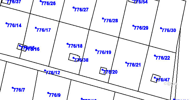 Parcela st. 776/19 v KÚ Příbram, Katastrální mapa