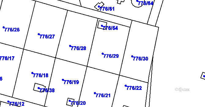 Parcela st. 776/29 v KÚ Příbram, Katastrální mapa
