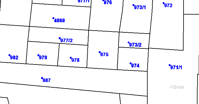 Parcela st. 975 v KÚ Příbram, Katastrální mapa
