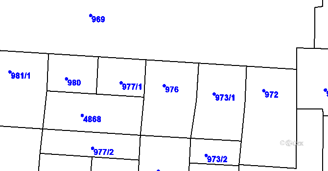 Parcela st. 976 v KÚ Příbram, Katastrální mapa