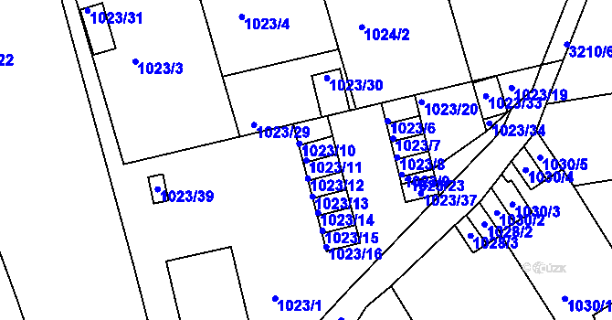 Parcela st. 1023/11 v KÚ Příbram, Katastrální mapa