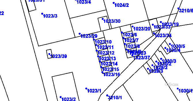 Parcela st. 1023/12 v KÚ Příbram, Katastrální mapa