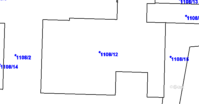 Parcela st. 1108/12 v KÚ Příbram, Katastrální mapa