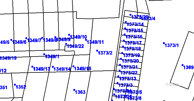 Parcela st. 1373/2 v KÚ Příbram, Katastrální mapa