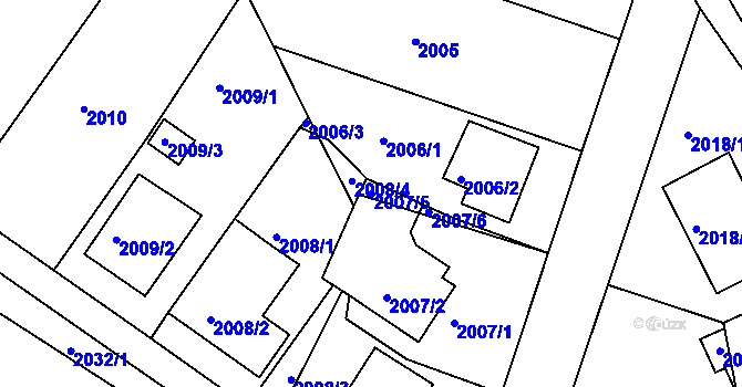 Parcela st. 2007/5 v KÚ Příbram, Katastrální mapa