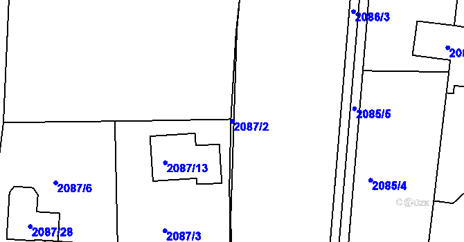 Parcela st. 2087/2 v KÚ Příbram, Katastrální mapa