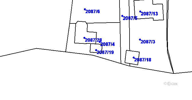 Parcela st. 2087/19 v KÚ Příbram, Katastrální mapa