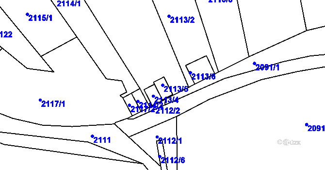 Parcela st. 2113/5 v KÚ Příbram, Katastrální mapa