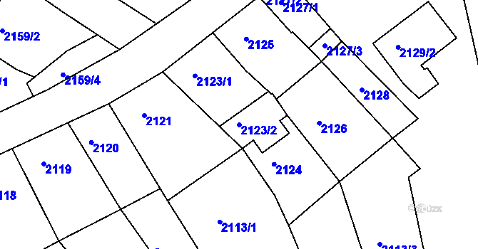 Parcela st. 2123/2 v KÚ Příbram, Katastrální mapa