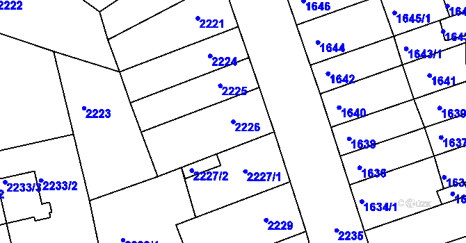 Parcela st. 2226 v KÚ Příbram, Katastrální mapa