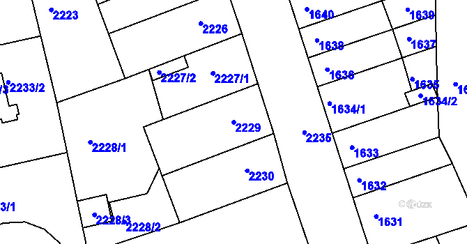 Parcela st. 2229 v KÚ Příbram, Katastrální mapa