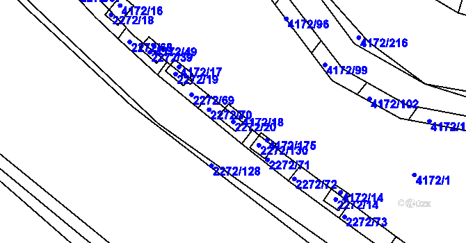 Parcela st. 2272/20 v KÚ Příbram, Katastrální mapa
