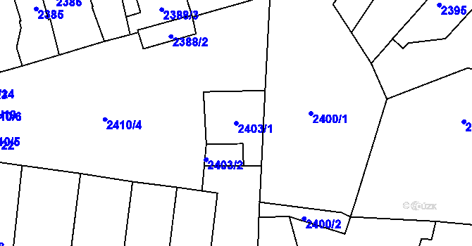Parcela st. 2403/1 v KÚ Příbram, Katastrální mapa