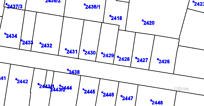 Parcela st. 2429 v KÚ Příbram, Katastrální mapa