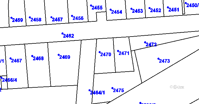 Parcela st. 2470 v KÚ Příbram, Katastrální mapa