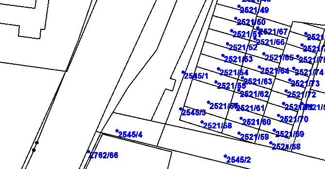 Parcela st. 2520/4 v KÚ Příbram, Katastrální mapa