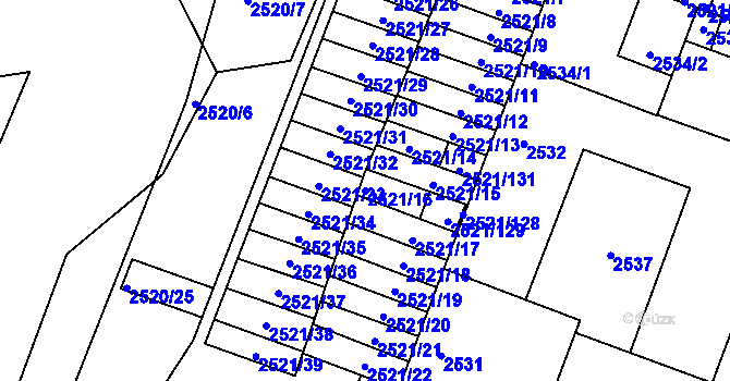 Parcela st. 2521/16 v KÚ Příbram, Katastrální mapa