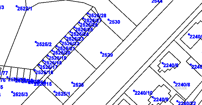 Parcela st. 2529 v KÚ Příbram, Katastrální mapa