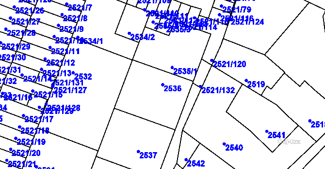 Parcela st. 2536 v KÚ Příbram, Katastrální mapa