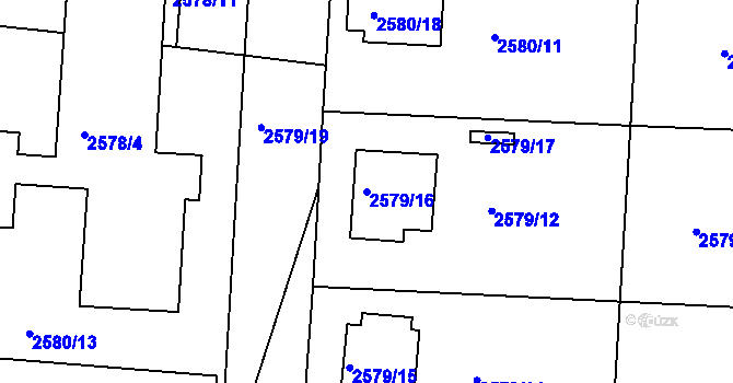 Parcela st. 2579/16 v KÚ Příbram, Katastrální mapa