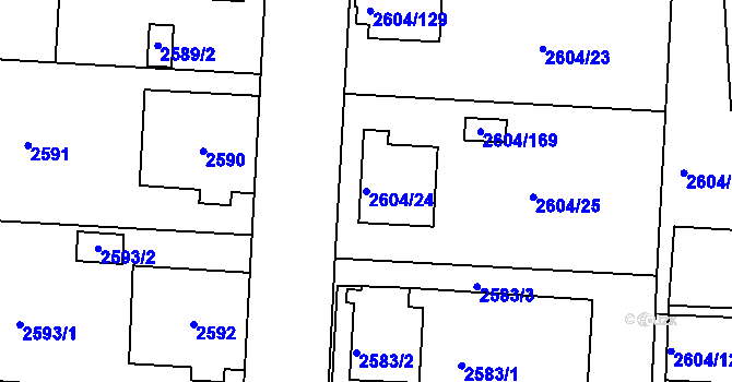 Parcela st. 2604/24 v KÚ Příbram, Katastrální mapa