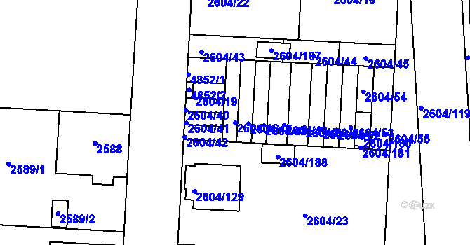 Parcela st. 2604/46 v KÚ Příbram, Katastrální mapa