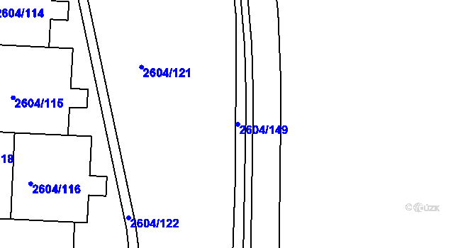 Parcela st. 2604/149 v KÚ Příbram, Katastrální mapa